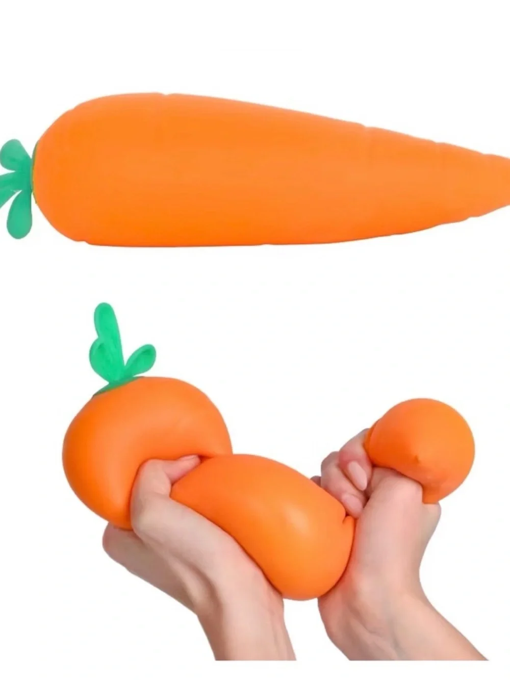 NEW Lot 2 XL Peach Squeezy & XL Carrot Squeezy by Sunny Days Bundle 2 Squishies